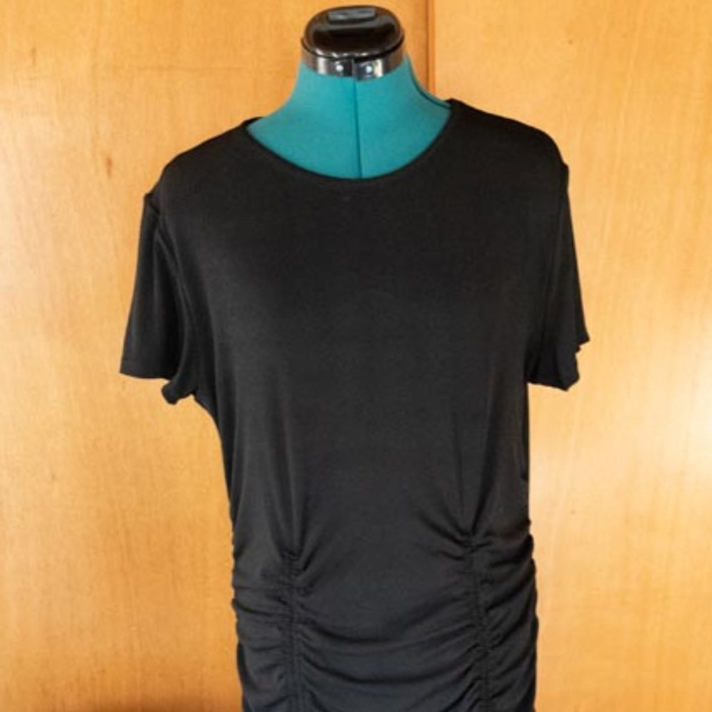 NWOT H&M Divided Black Short Sleeve Cinched Skirt Mini Dress womens XL